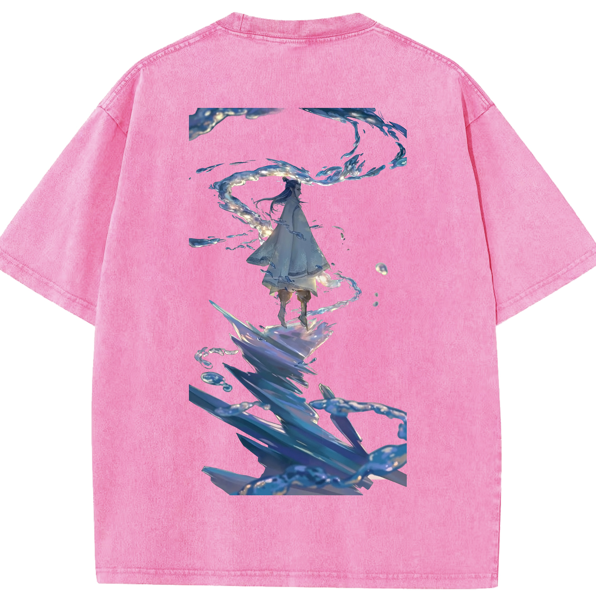 （画像用） Ne Zha 2 ナタ 魔童の大暴れ 綿100% ヴィンテージ風 半袖Tシャツ（背面プリント）